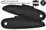 RED STITCH 2X DOOR CARD TRIM LEATHER COVER FOR LOTUS ELISE S1 96-01 STYLE 2