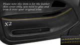 YELLOW STITCH 2X FRONT DOOR CARD TRIM SKIN COVERS FITS HONDA CIVIC COUPE 92-95