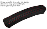 RED STITCH 1X CENTRE CONSOLE TRIM LEATHER SKIN COVER FITS SAAB 93 9-3 03-11