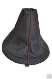FITS FIAT PANDA 03+ GEAR SHIFT GAITER LEATHER RED STITCH CUSTOM NEW MADE IN UK