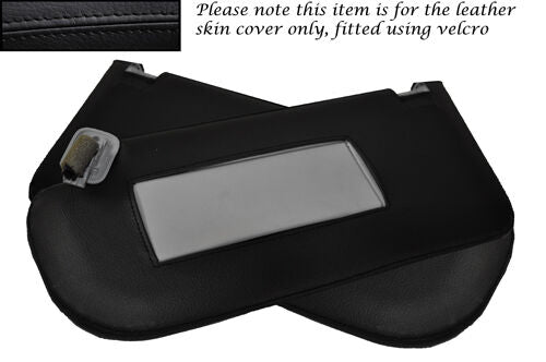 BLACK STITCH FITS MAZDA 6 2002-2007 2X SUN VISORS LEATHER SKIN COVERS ONLY