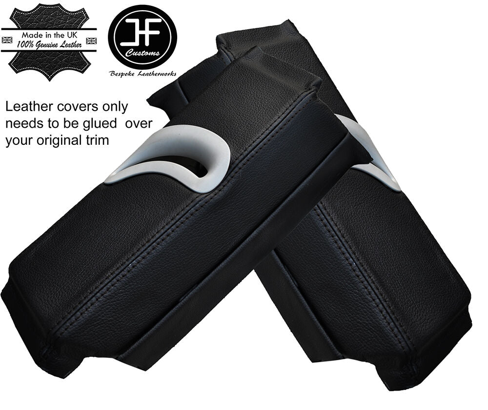 BLACK STITCHING 2X UPPER B PILLAR LEATHER COVERS FITS AUDI A5 COUPE 2007-2014