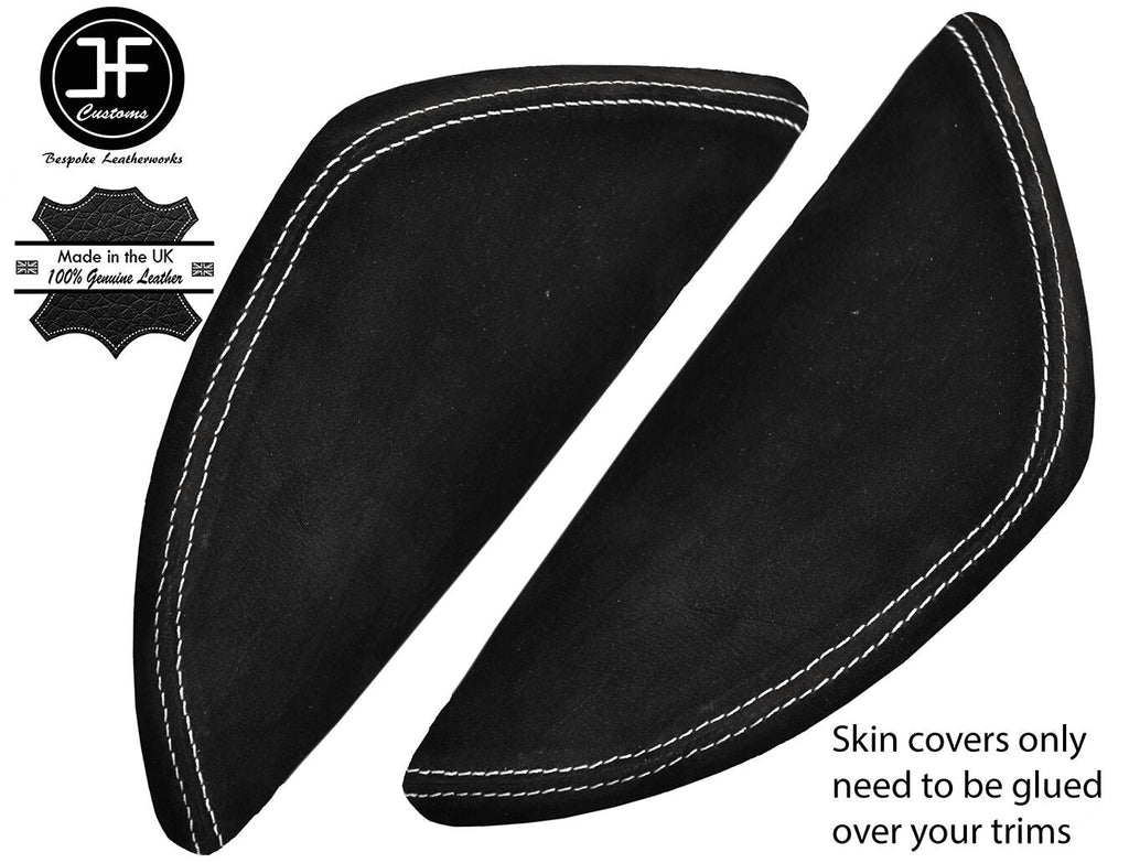 WHITE STITCH 2X  DASH END SIDE TRIM SUEDE COVERS FITS VW T5 TRANSPORTER 03-11