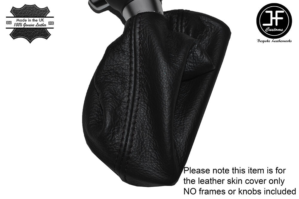 BLACK STITCH AUTO AUTOMATIC LEATHER SKIN GEAR GAITER FITS KIA SOUL 2014-2016