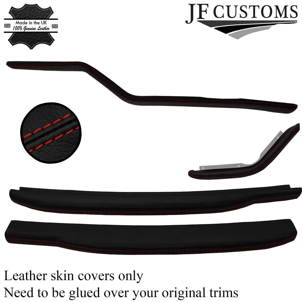 DARK RED STITCH 4X DASH PADS LEATHER COVERS FOR TRIUMPH SPITFIRE MK4 GT6