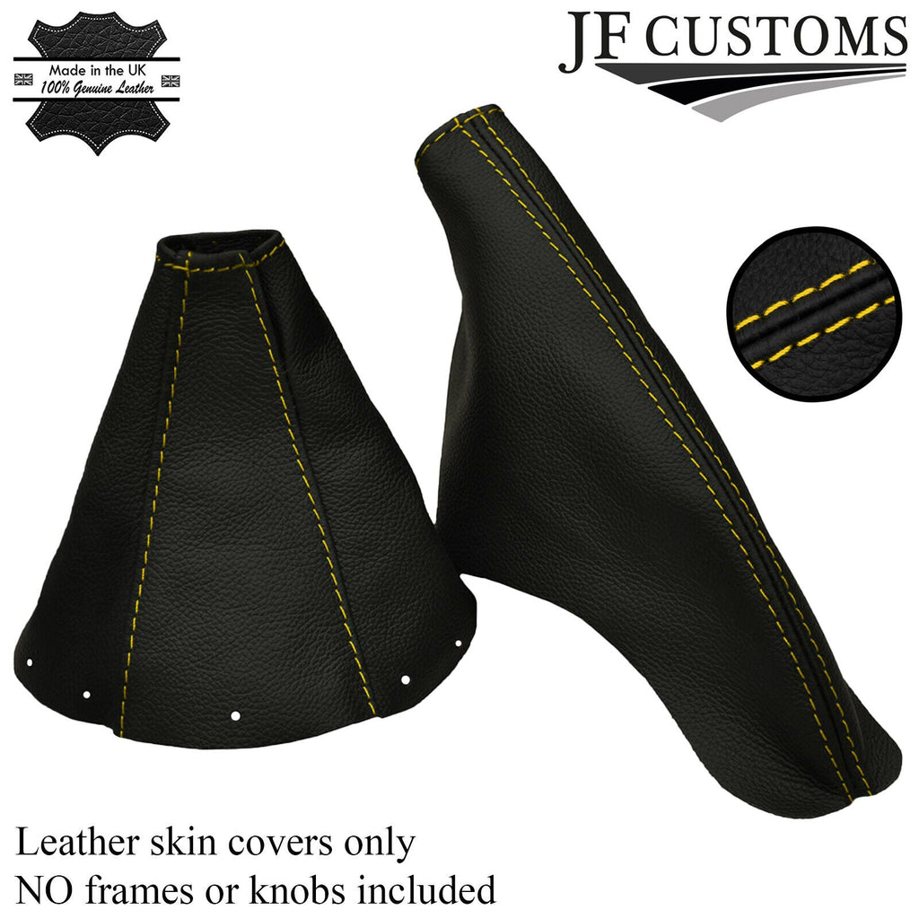 YELLOW STITCH FOR TOYOTA SUPRA MK4 1993-2002 GEAR HANDBRAKE GAITER REAL LEATHER