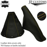 YELLOW STITCH FOR TOYOTA SUPRA MK4 1993-2002 GEAR HANDBRAKE GAITER REAL LEATHER
