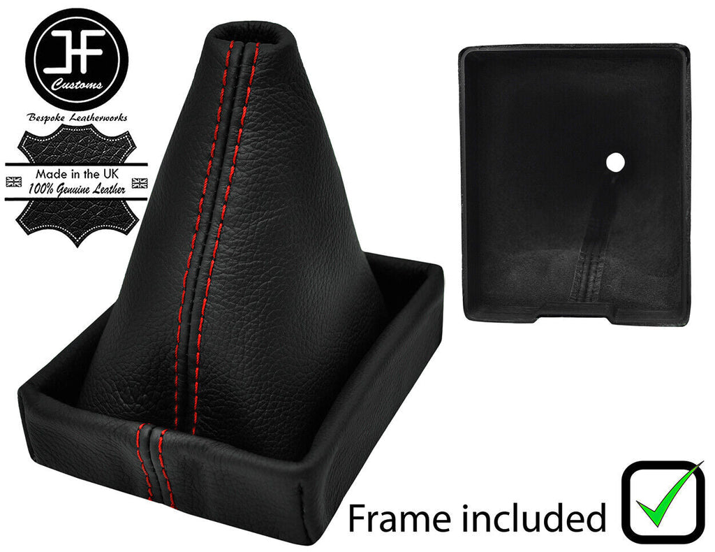 RED STITCH LEATHER GEAR GAITER +PLASTIC FRAME FITS FORD CORTINA MK2 1600E GT