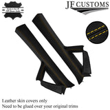 YELLOW STITCH ITALIAN LEATHER PILLAR KIT COVERS FITS SEAT LEON MK2 1P 05-12