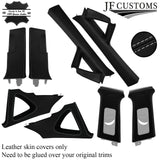 L GREY STITCH ITALIAN LEATHER PILLAR KIT COVERS FITS SEAT LEON MK2 1P 05-12