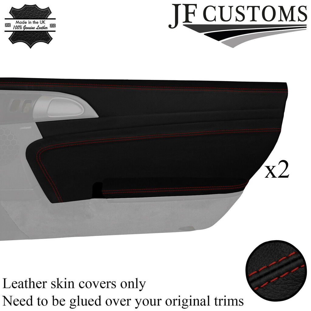 D RED STITCH 2X DOOR CARD TRIM KIT COVERS FOR PORSCHE CARRERA 911 997 04-12