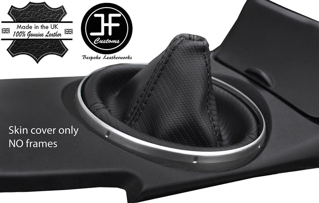 BLACK STITCH CARBON FIBER VINYL MANUAL GEAR GAITER COVER FITS MAZDA RX8 03-12