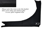 BLACK STITCH 2X REAR SIDE CARDS LEATHER SKIN COVERS FITS TRIUMPH TR6 1969-1976