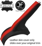 BLACK & RED STRIPE REAL LEATHER HANDBRAKE GAITER FOR FORD MONDEO MK3 01-06