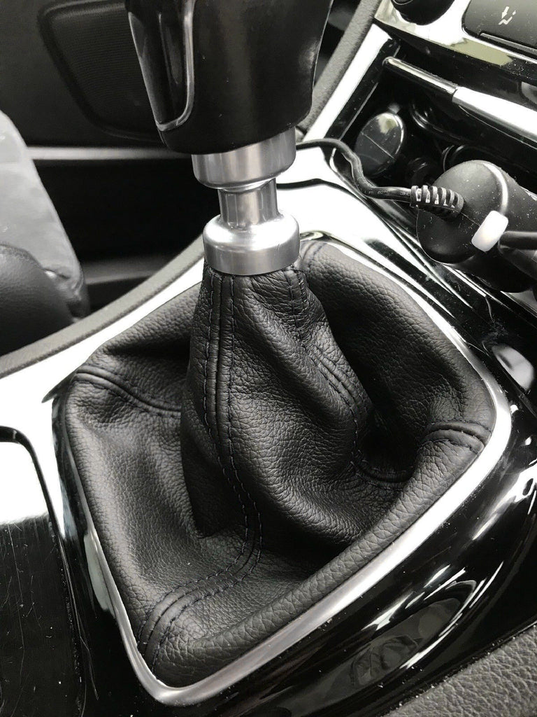 BLACK STITCH MANUAL REAL LEATHER GEAR STICK GAITER FITS FORD S-MAX 2011-2015