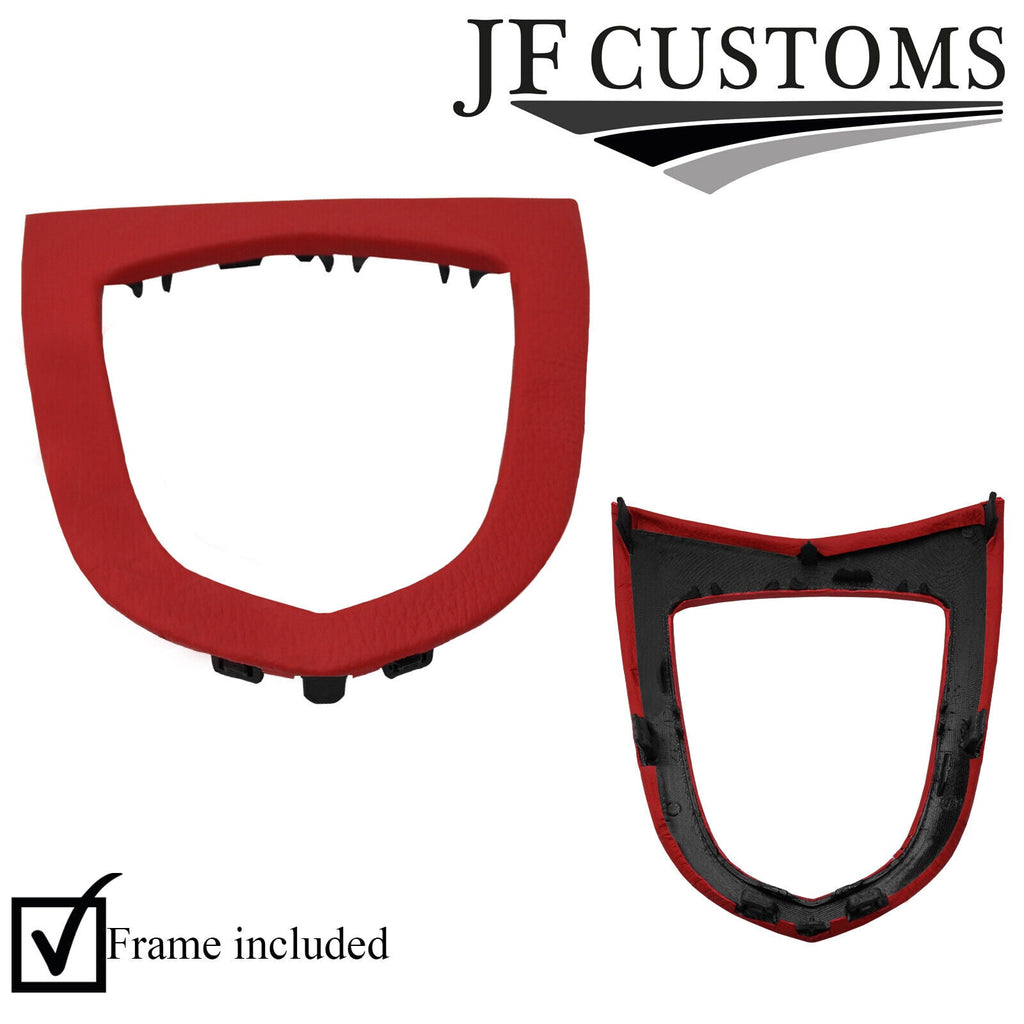 RED ITALIAN LEATHER GEAR SURROUND COVER + FRAME FITS PEUGEOT 308 08-14
