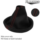 RED STITCH CARBON VINYL GEAR GAITER FITS SUBARU IMPREZA WRX STI 15-18 CUSTOM NEW