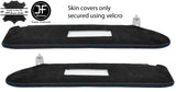 BLUE STITCHING 2X SUN VISOR LUXE SUEDE COVER FOR T6 TRANSPORTER 2 MIRROR CUTOUT