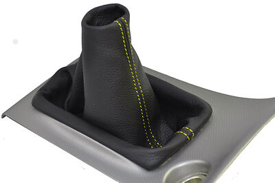 yellow stitch FITS TOYOTA COROLLA 2ZZ-GE T-SPORT LEATHER GEAR GAITER CUSTOM NEW