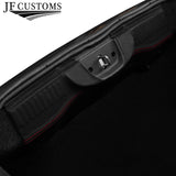FITS FIAT 500 ABARTH 07-16 D RED STITCH LEATHER REAR BOOT LOCKING TRIM COVER