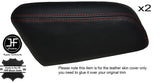 RED STITCH 2X REAR DOOR ARMREST LTHR COVERS FITS ROLLS ROYCE SILVER SHADOW II