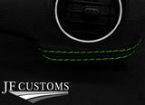 GREEN STITCH LEATHER 2X FRONT DASH TRIM COVERS FITS MAZDA MX5 MK3 NC 05-14