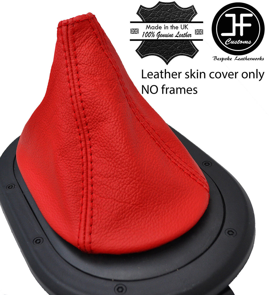 RED REAL LEATHER MANUAL GEAR GAITER OVER RUBBER FITS JEEP WRANGLER 2007-2010