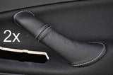 white stitch FITS FORD MONDEO MK4 07-11 2X FRONT DOOR HANDLE LEATHER COVERS