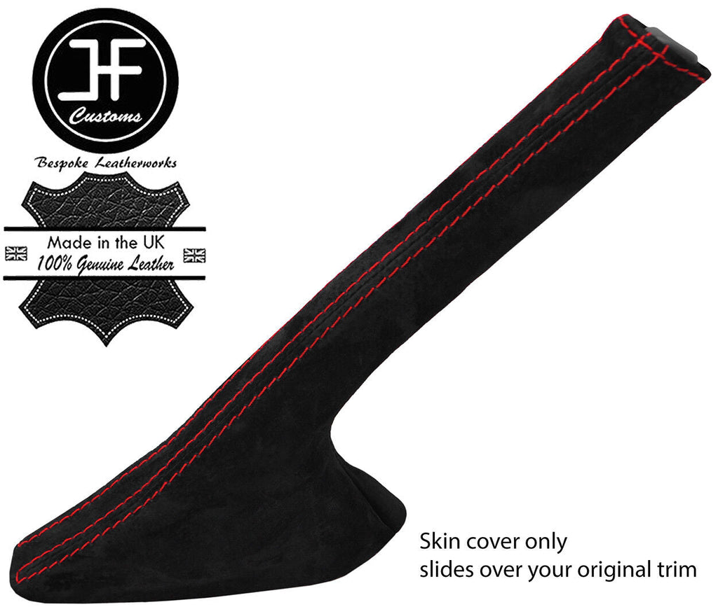 RED STITCHING REAL SUEDE HANDBRAKE GAITER FITS RENAULT CLIO MK2 1999-2005