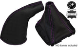 PURPLE STITCH LEATHER GEAR & HANDBRAKE GAITER FITS MAZDA MX5 MIATA EUNOS MK1