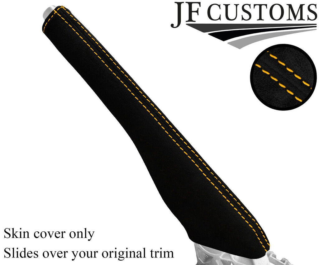 YELLOW STITCH ITALIAN SUEDE HANDBRAKE COVER FITS VW CADDY 2015-2019 CUSTOM NEW