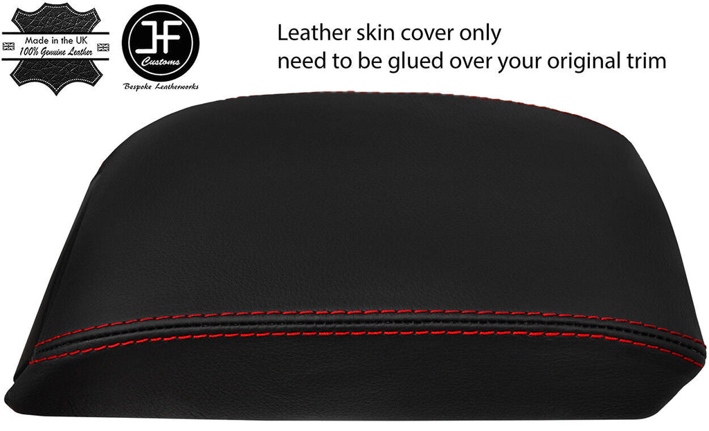 RED STITCH REAL LEATHER ARMREST LID COVER FITS SKODA OCTAVIA MK3 2013-2018