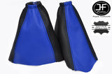 BLUE & BLACK FITS FORD FOCUS MK1 1998-2004 GEAR HANDBRAKE GAITER REAL LEATHER