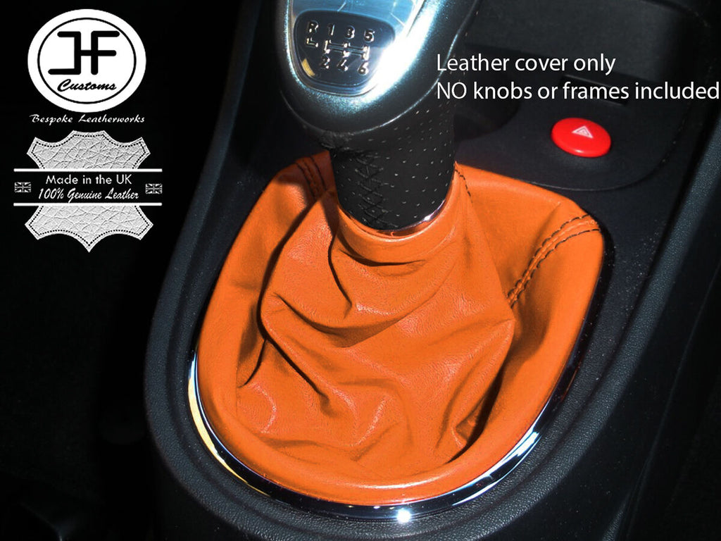 ORANGE REAL LEATHER MANUAL GEAR STICK GAITER FITS SEAT LEON 1P 2005�2011