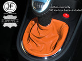 ORANGE REAL LEATHER MANUAL GEAR STICK GAITER FITS SEAT LEON 1P 2005�2011