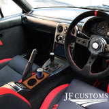 TAN LEATHER CENTER CONSOLE CUP HOLDER COVER FITS MAZDA MX5 MK1 CUSTOM NEW