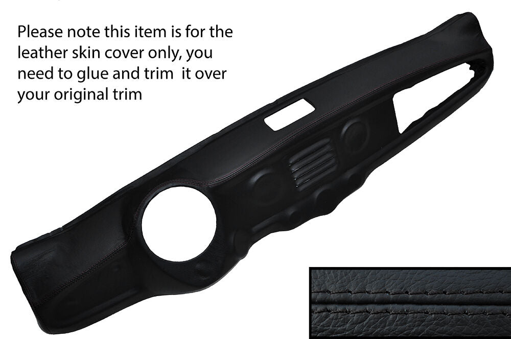 BLACK STITCH DASH DASHBOARD LEATHER COVER FITS AUSTIN NASH METROPOLITAN