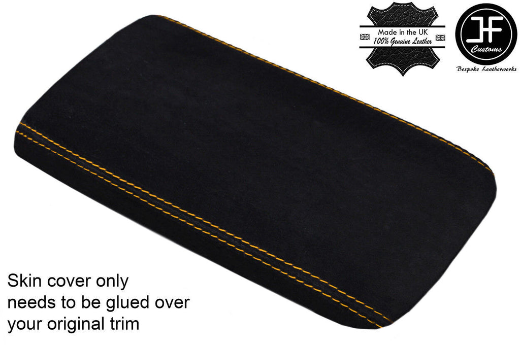 YELLOW STITCH REAL SUEDE ARMREST LID COVER FITS SKYLINE R33 GTS GTR 1993-1998