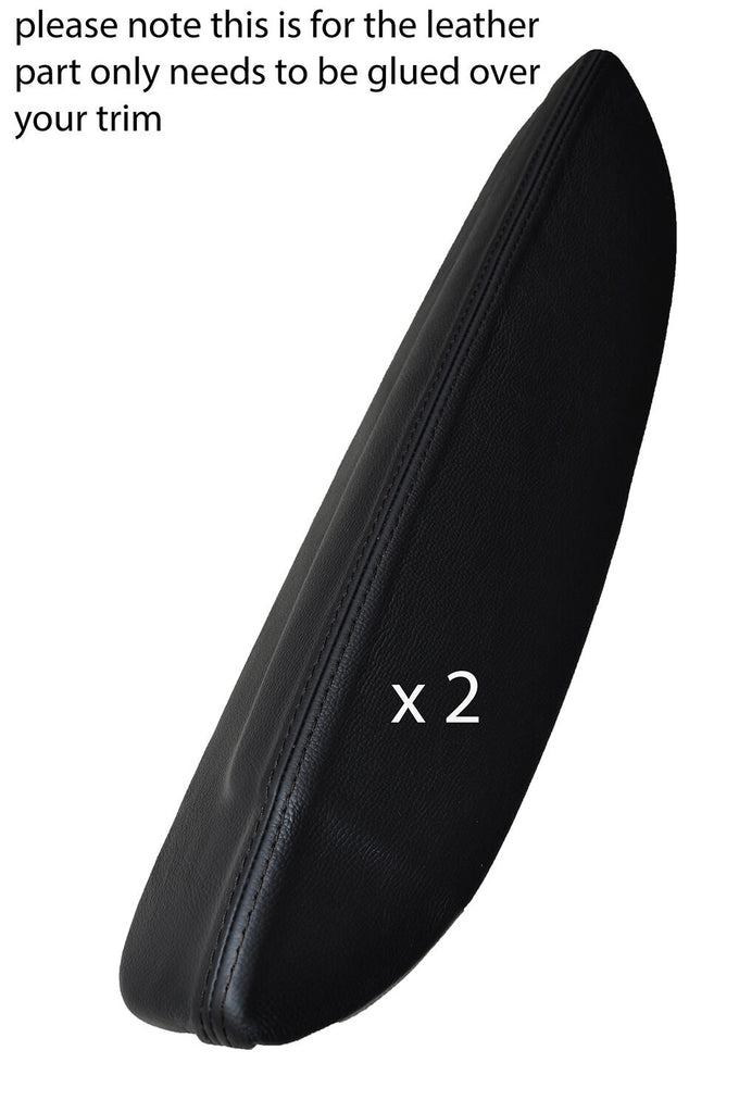 BLACK STITCH 2X REAR DOOR LONG ARMREST SKIN COVERS FITS AUDI A3 8P S3 03-12 3DR