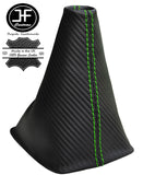 GREEN STITCHING CARBON FIBER VINYL GEAR GAITER FITS PEUGEOT 206 206 CC 98-12