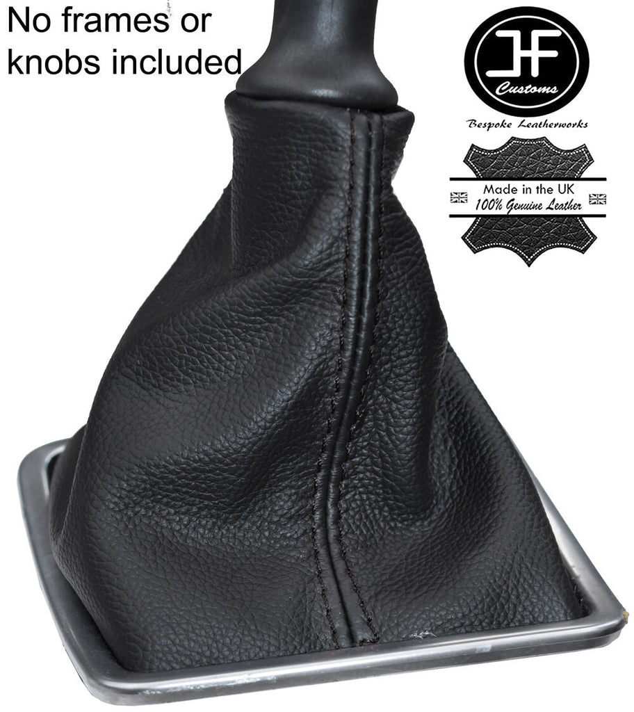 BLACK STITCHING MANUAL LEATHER GEAR GAITER FOR RENAULT LAGUNA 3 MK3 2007-2014