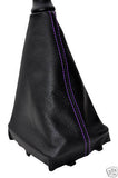 FITS PEUGEOT 207 LEATHER GEAR GAITER BOOT PURPLE STITCH CUSTOM NEW MADE IN UK