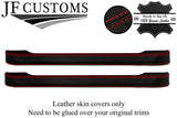 RED STITCH LEATHER 2X REAR DOOR HANDLE COVERS FOR LAND ROVER DISCOVERY 89-98