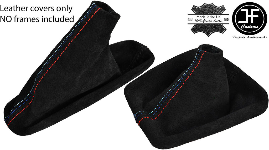 BLACK & TRI STITCH SUEDE GEAR & HANDBRAKE GAITER FOR BMW E36 E46 91-05