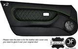 GREEN DIAMOND STITCH 2X FULL DOOR CARD LEATHER COVERS FITS MG MGF MK1 1995-1999