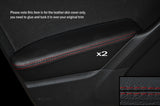 RED STITCH 2X FRONT DOOR ARMREST SKIN COVER FITS VW TIGUAN 2007-2015 CUSTOM NEW