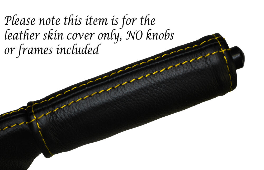 YELLOW STITCH HANDBRAKE HANDLE LEATHER SKIN COVER FITS LOTUS ELAN M100 SE