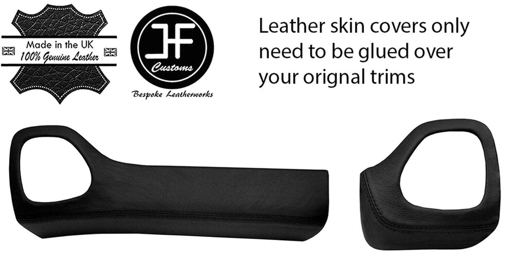 BLACK TOP GRAIN LEATHER TWO PIECE DASH KIT TRIM COVERS FOR CITROEN C1 14-19