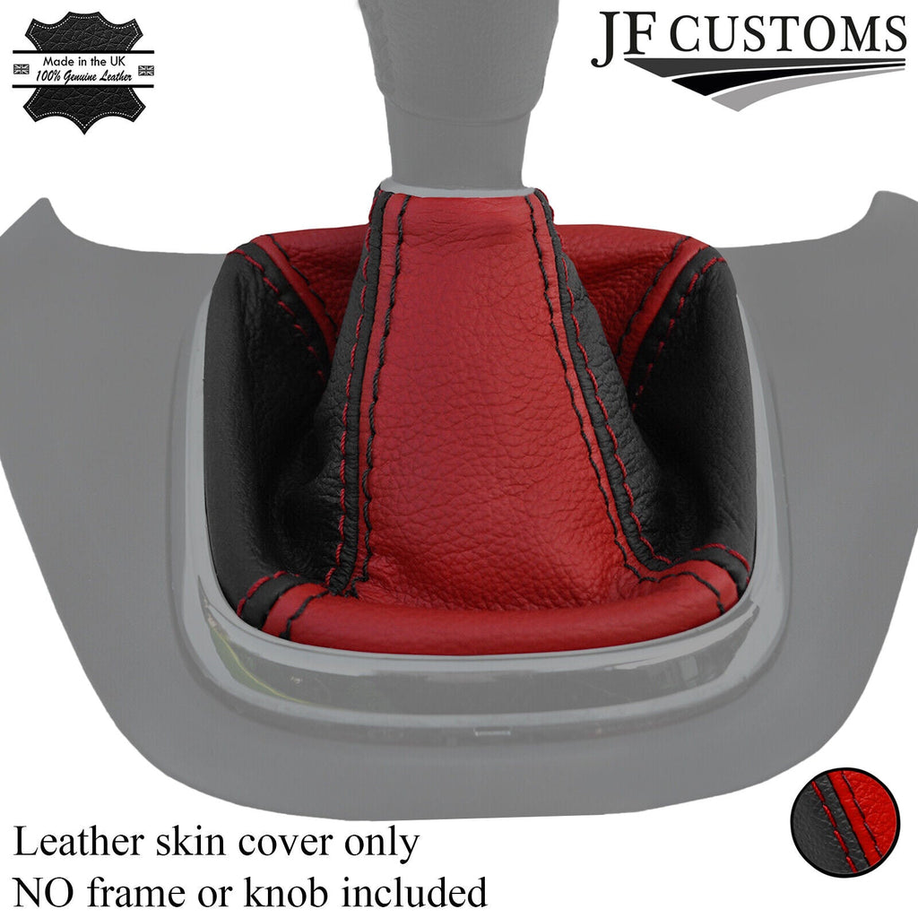 BLACK & D RED REAL TOP GRAIN LEATHER MANUAL GEAR GAITER FITS HONDA CRV 12-17