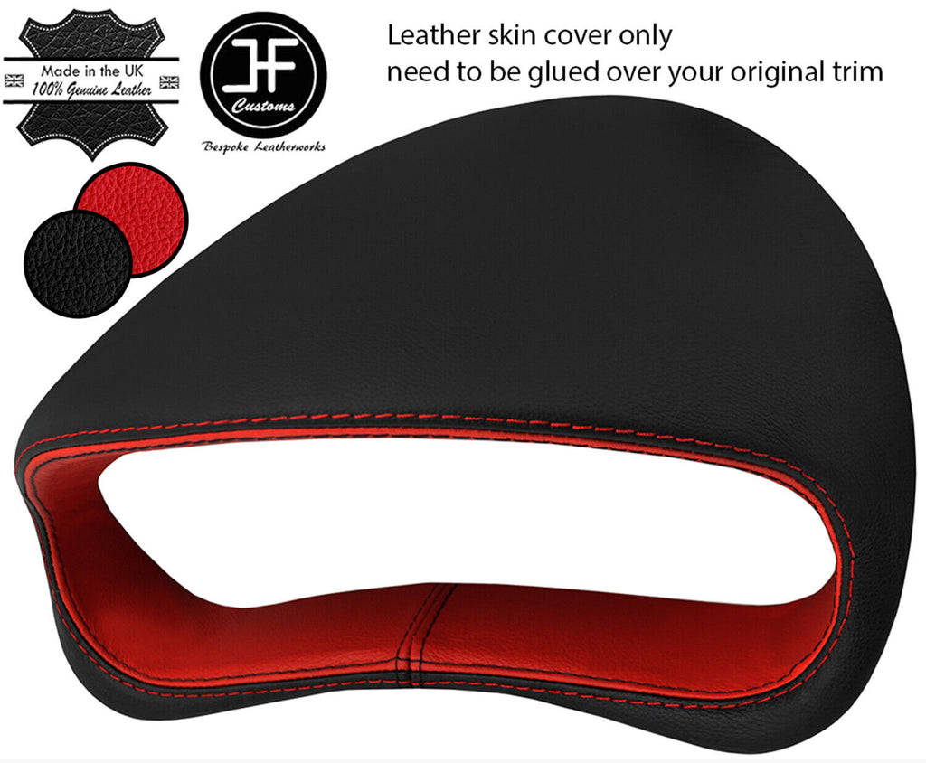 BLACK RED  GAUGE SPEEDO HOOD 2 TONE LEATHER COVER FOR PEUGEOT 206 98-12